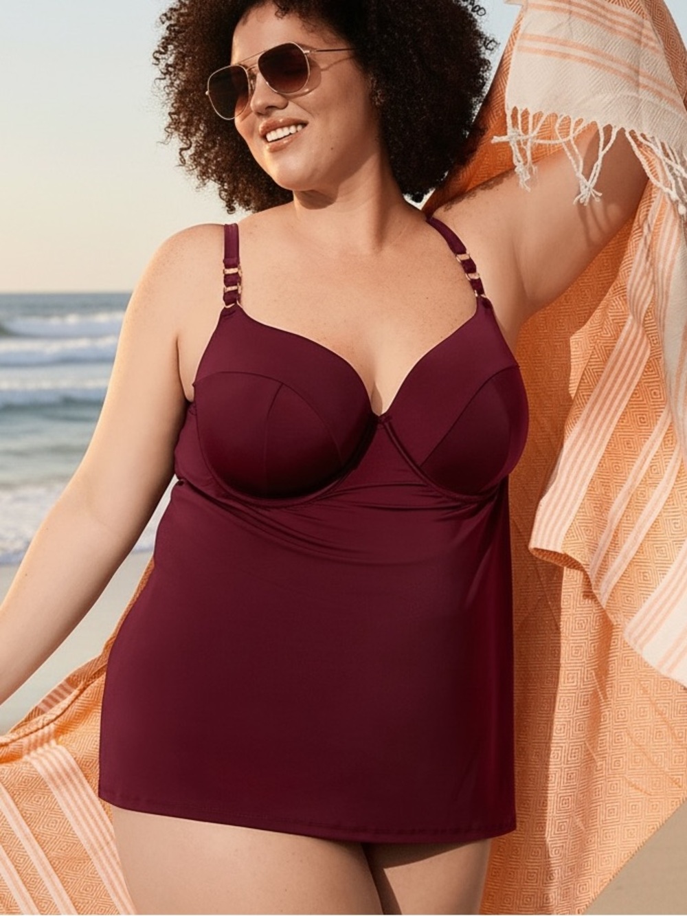 Lane Bryant Cacique tankini swim top